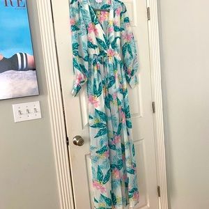 Pink Lily MY DEAREST DARLING Ivory FLORAL MAXI
